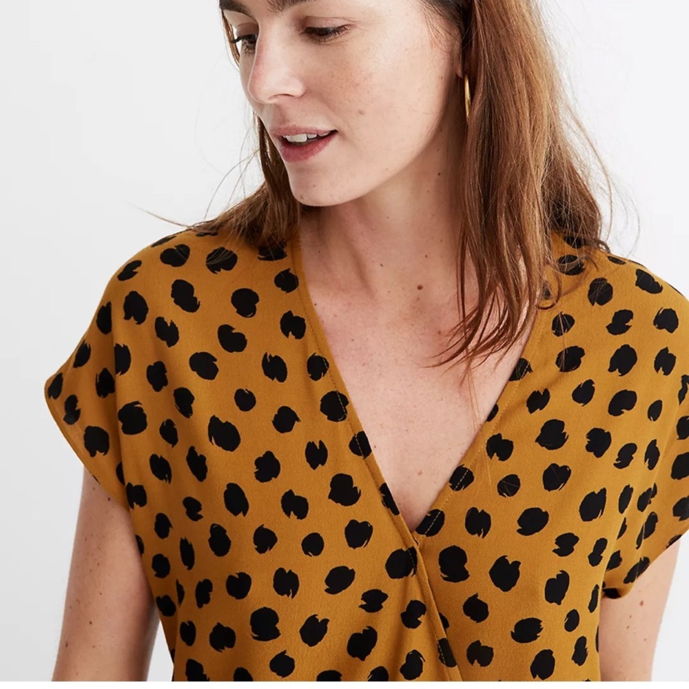 Madewell Leopard Wrap Top, Sz Small